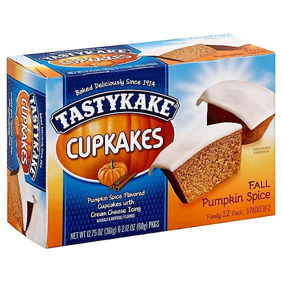 TASTYKAKE ICED PUMPKIN SPICE CUPCAKES, BOX