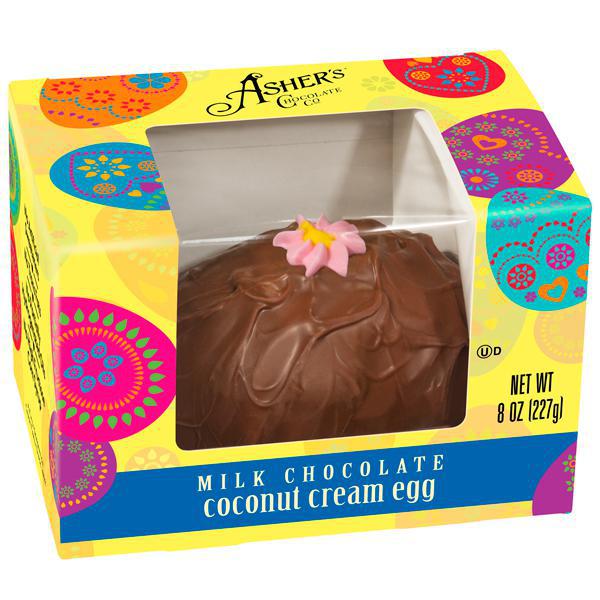 ASHER'S MILK CHOCOLATE COCONUT CREAM EGG