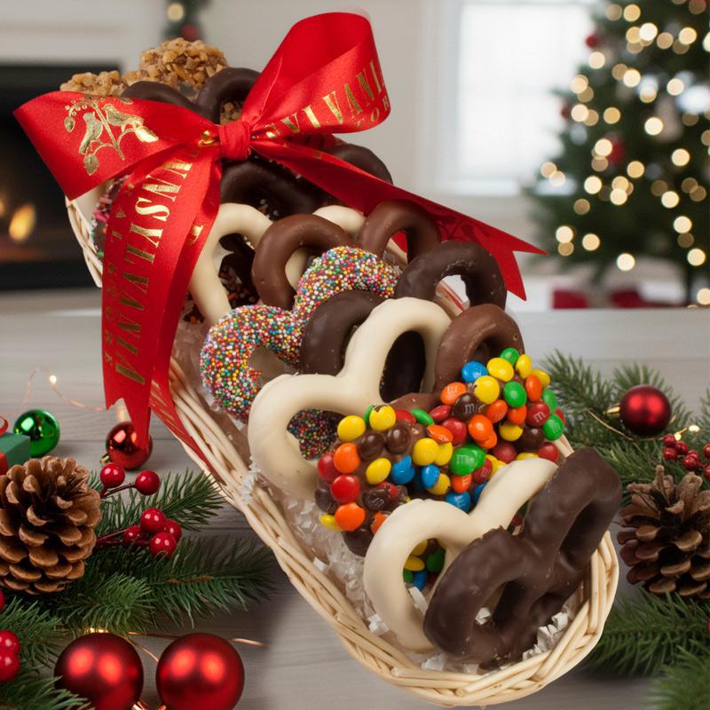 CHOCOLATE PRETZEL SAMPLER BASKET