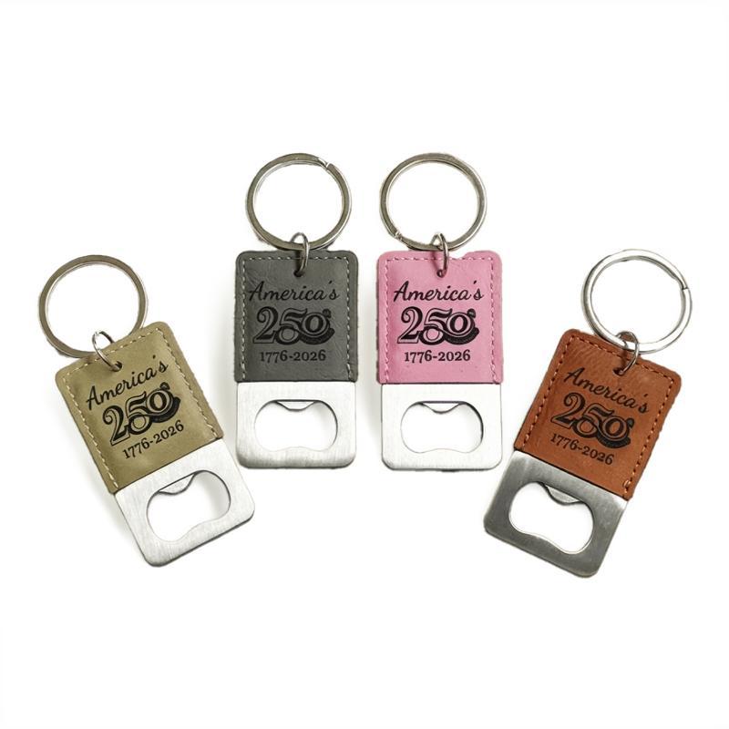250TH ANNIVERSARY SUEDE BOTTLE OPENER KEYCHAIN