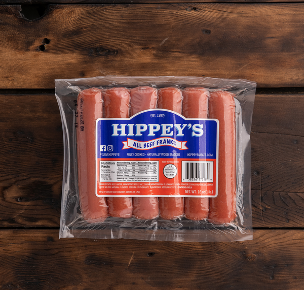 HIPPEY'S BEEF FRANKFURTERS, 1LB