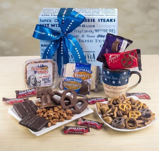 PHILADELPHIA SAMPLER BOX WITH AMERICANA MUG