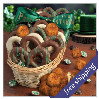ST PADDY'S DAY CHOCOLATE PRETZEL SAMPLER BASKET