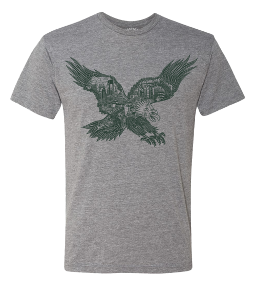 EAGLE SKYLINE HEATHER GREY UNISEX TEE