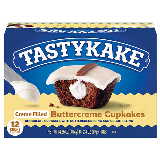 TASTYKAKE BUTTERCREAM FILLED CUPCAKES, BOX